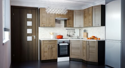 Кухонный гарнитур Кира мега оптима, 210х150 см 