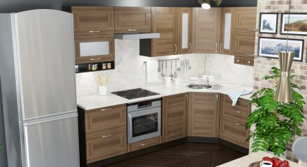 Кухонный гарнитур Кира гранд оптима, 260х150 см 