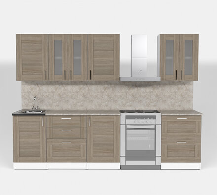 Кухонный гарнитур Лира компакт, 220 см 