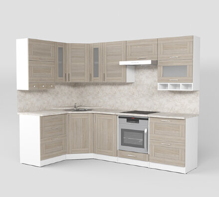 Кухонный гарнитур Лира гранд оптима, 260х150 см 
